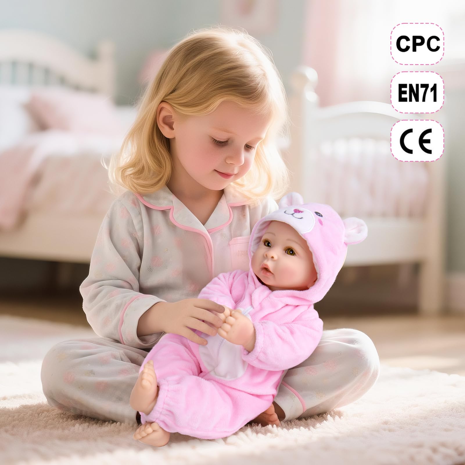 Aori feeding kit included enables realistic mealtime role-play