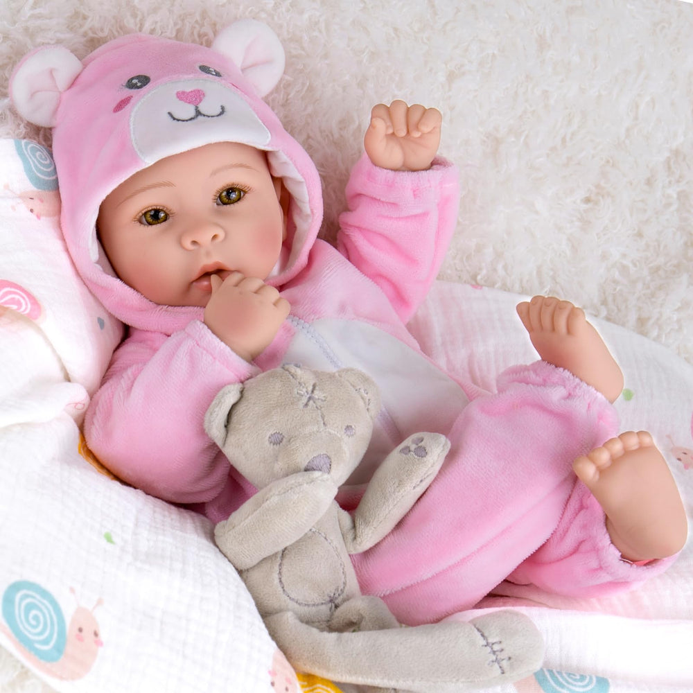 Aori 17-inch lifelike baby doll face close-up for realistic pretend play