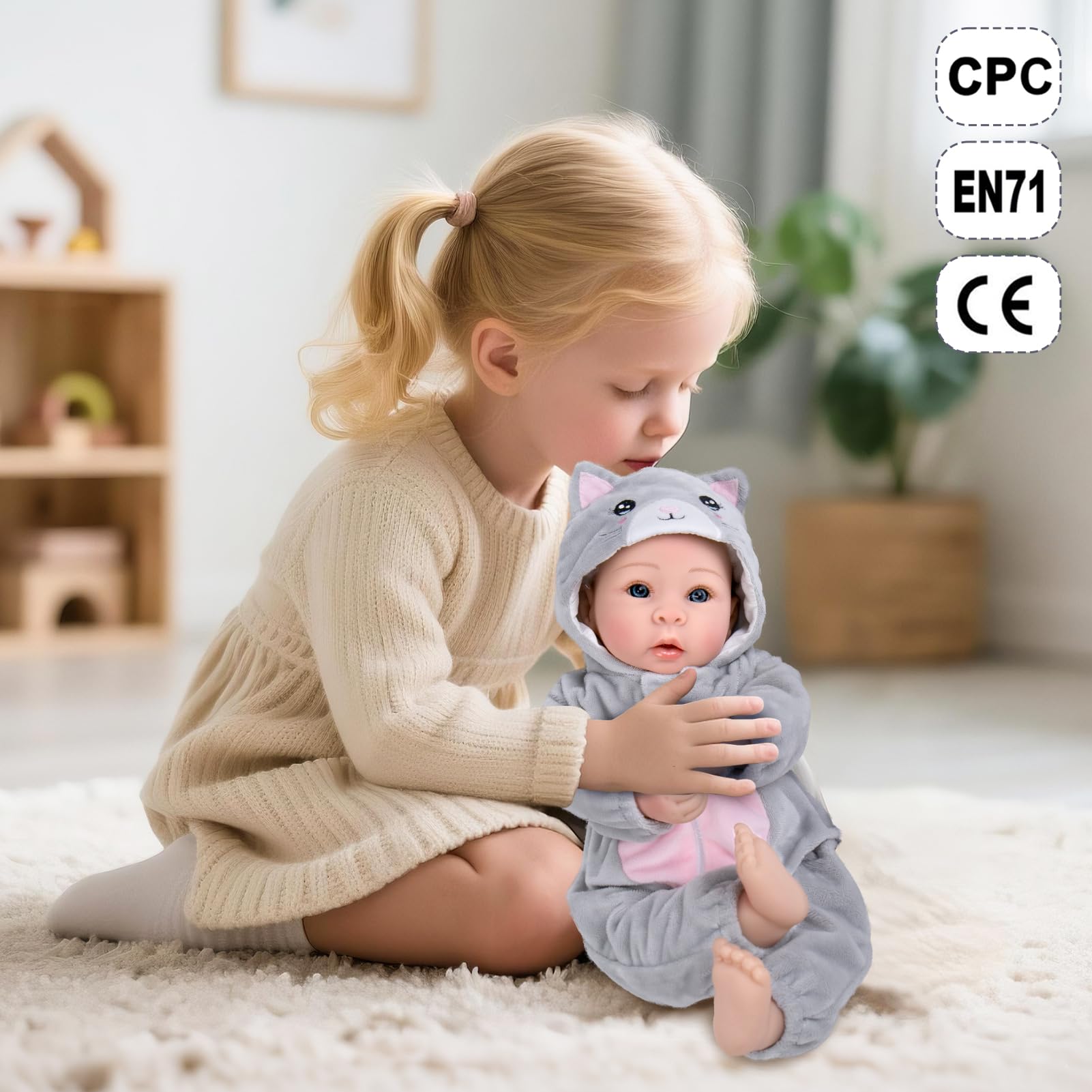Aori doll outfit and accessories enable quick dress-up play sessions.