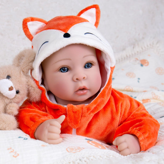 Aori 17-inch doll body close-up showing soft, durable vinyl for safe playtime.