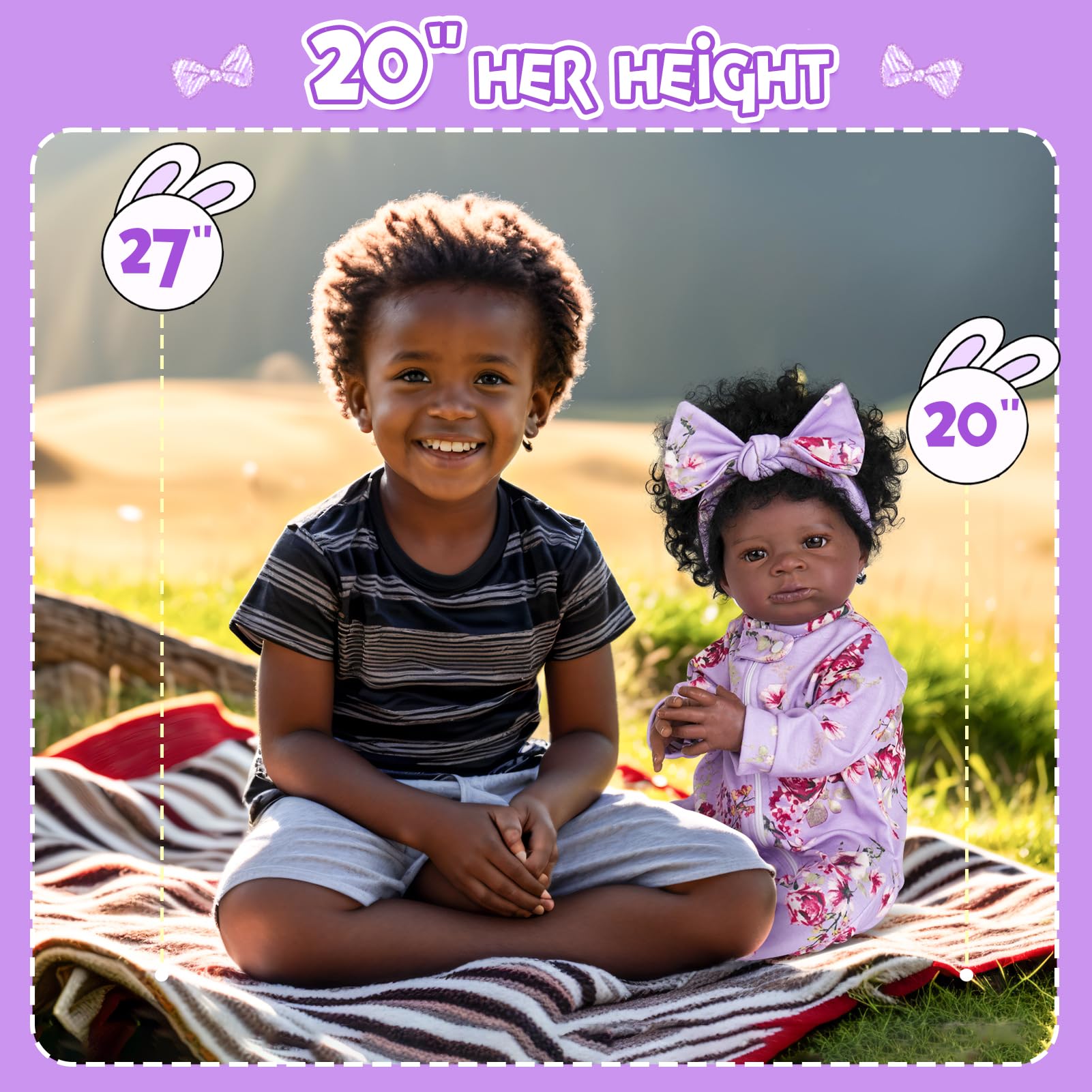 Aori Black Reborn Doll offers realistic pose-ability for storytelling and role-play.