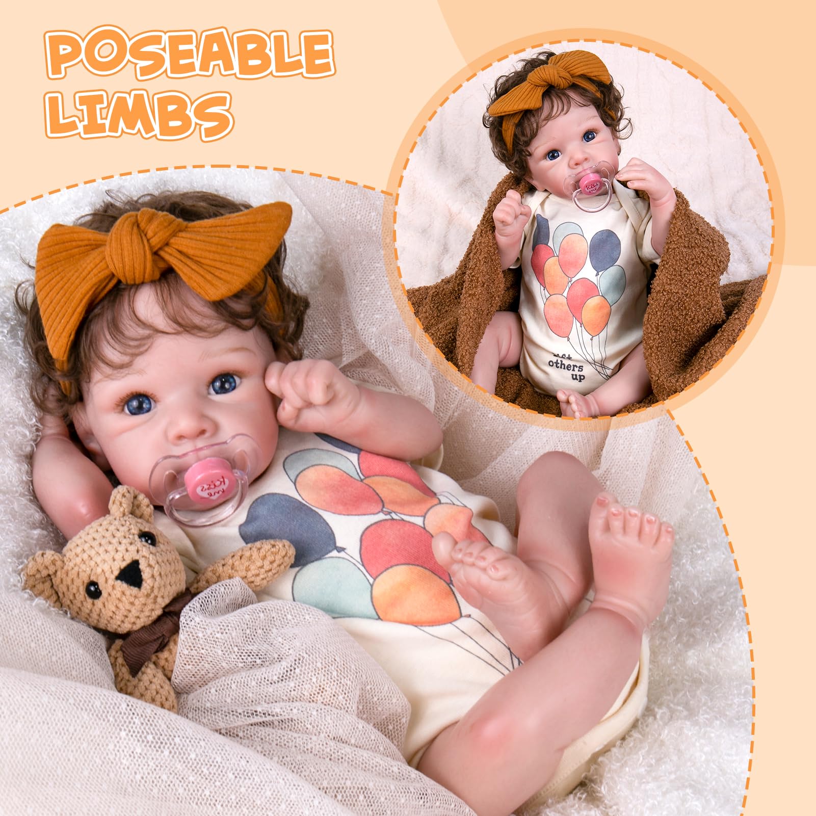 Aori doll showcases realistic skin tones for a convincing newborn look