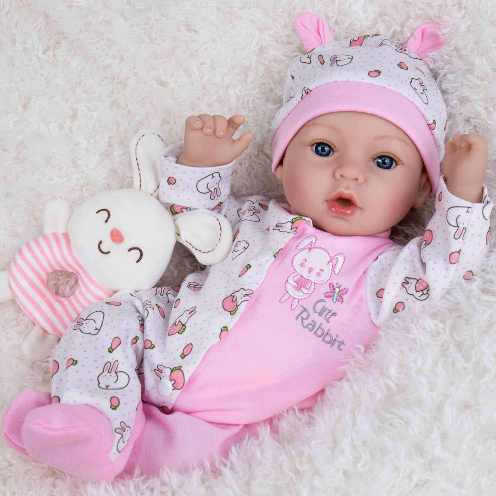 Aori lifelike reborn doll 18 inch with weighted body for realistic cuddling.
