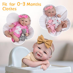 Aori lifelike reborn doll outfit set enhances dress up and photo moments.