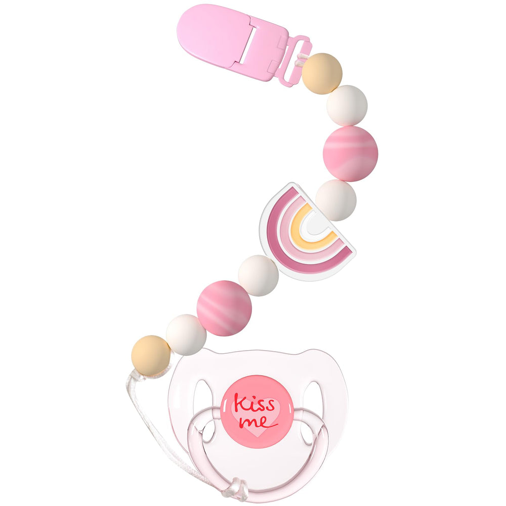 Aori magnetic pink pacifier clips on reborn doll for secure playtime