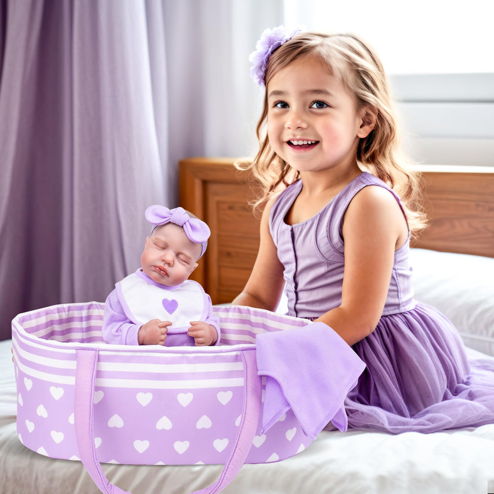 Aori purple jumpsuit enables quick, cute doll outfit changes.