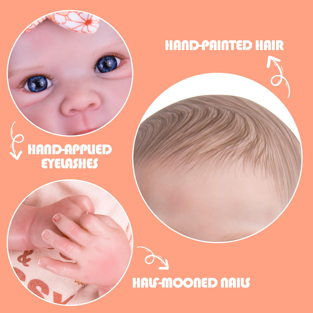 Aori Reborn Baby Doll Girl dressed in preemie/newborn outfits for versatility.