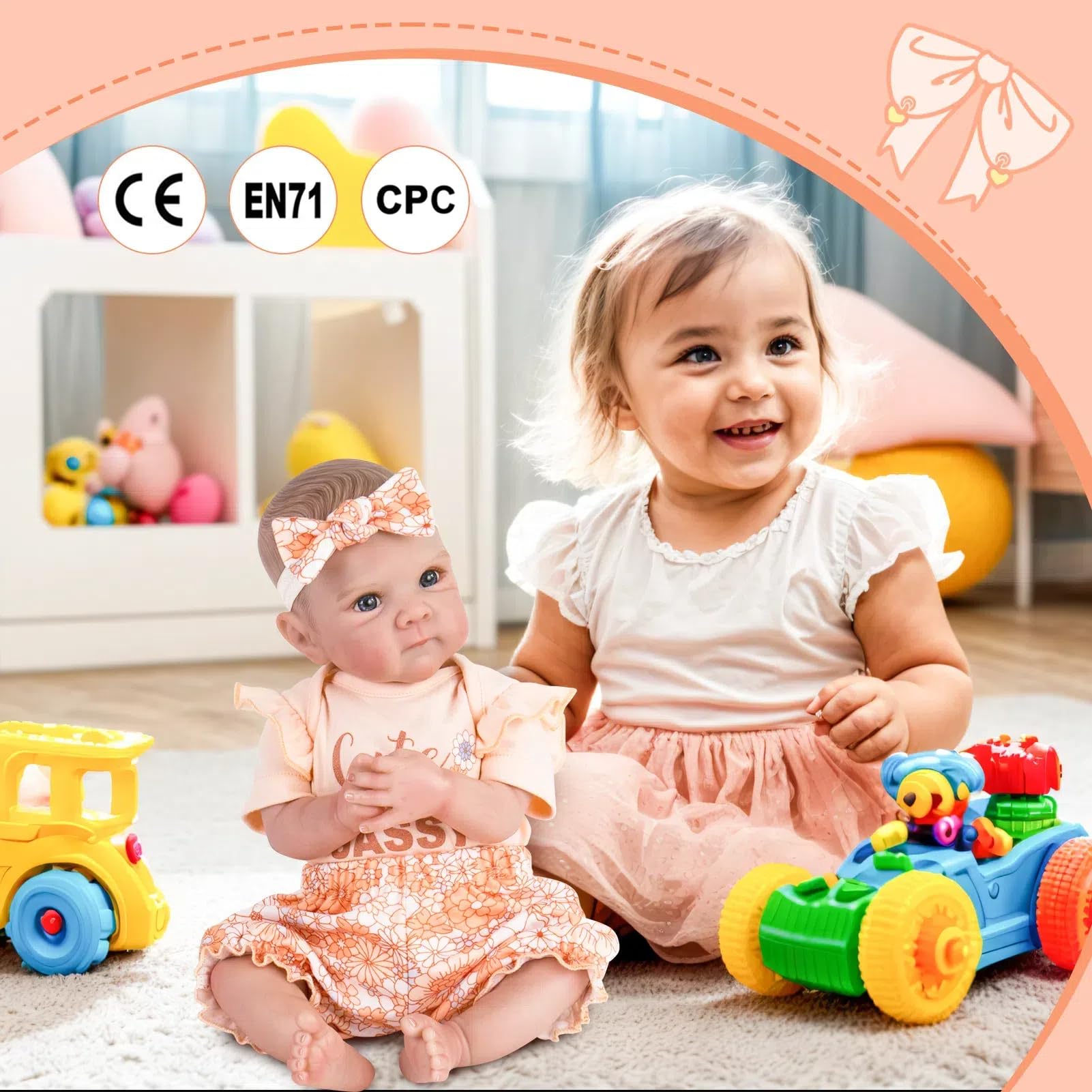 Aori Reborn Baby Doll Girl comes with feeding kit for nurturing play.