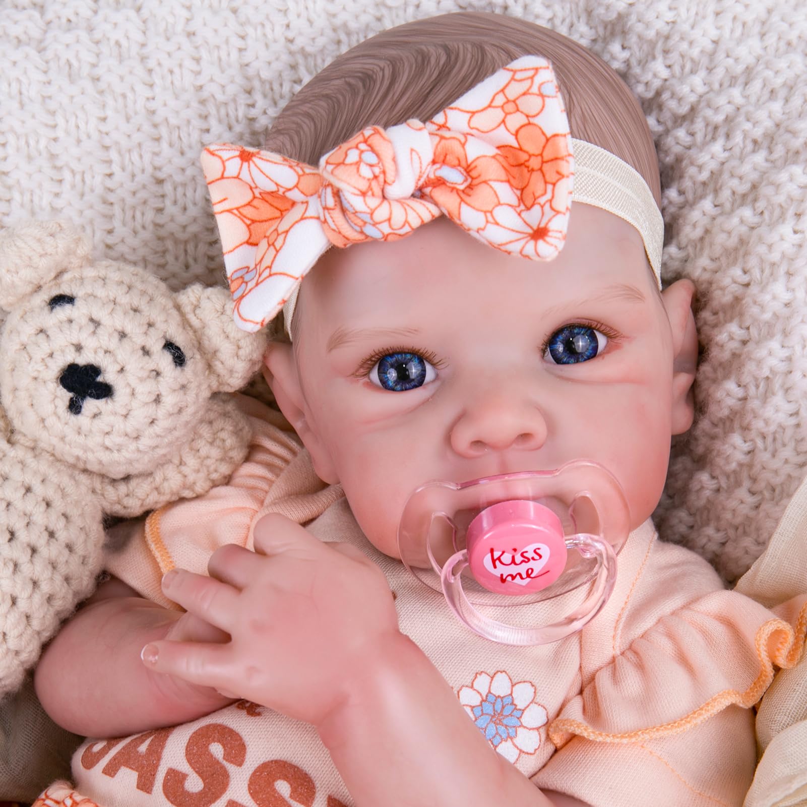 Aori Reborn Baby Doll Girl with hand-painted blushing details for realism.