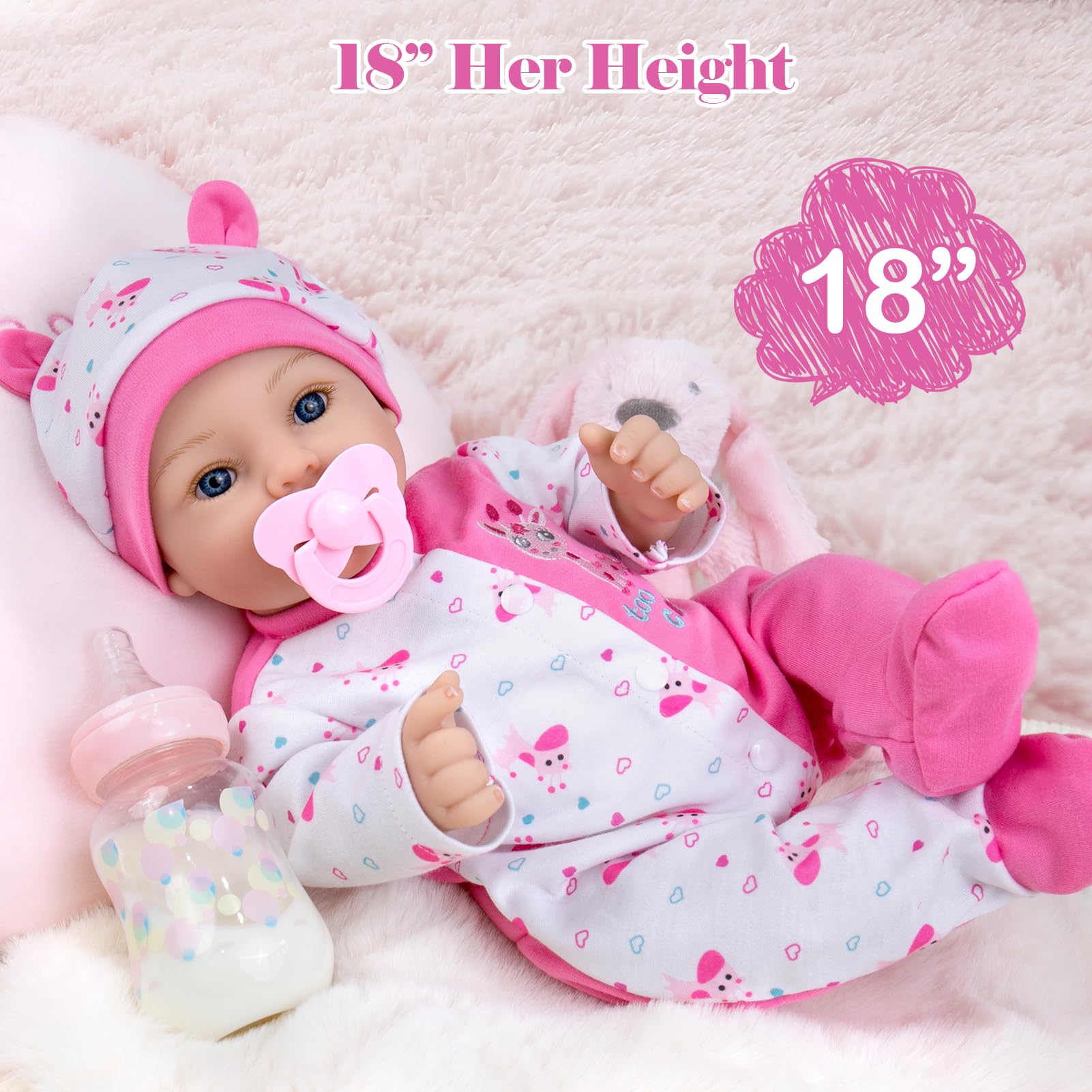 Aori Reborn doll in pink onesie for everyday wear