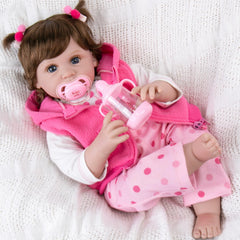 Aori Reborn Doll features hand-painted blushing and lashes for lifelike newborn look.