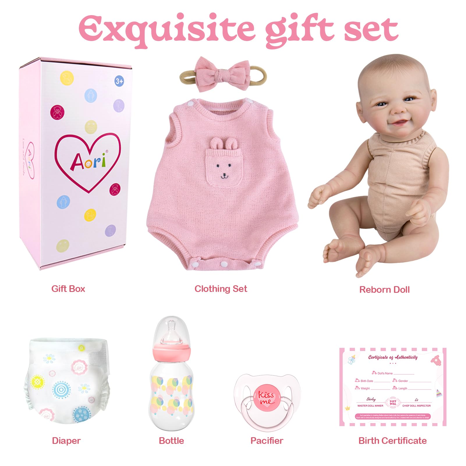 Aori reborn doll bottle and box accessory set for nurturing playtime stories