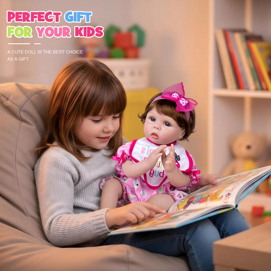 Aori reborn doll features hand-painted blushing and long lashes for realism.