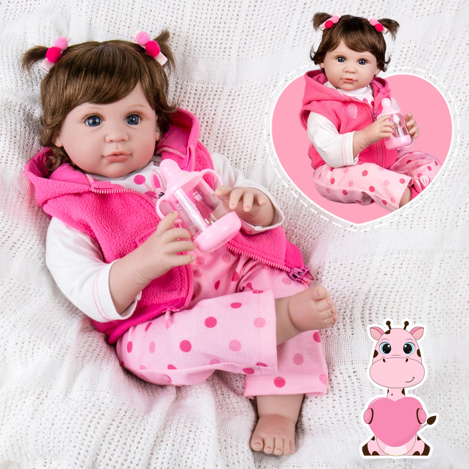 Aori Reborn Doll's weighted cloth body provides a believable, snuggly feel during role play.