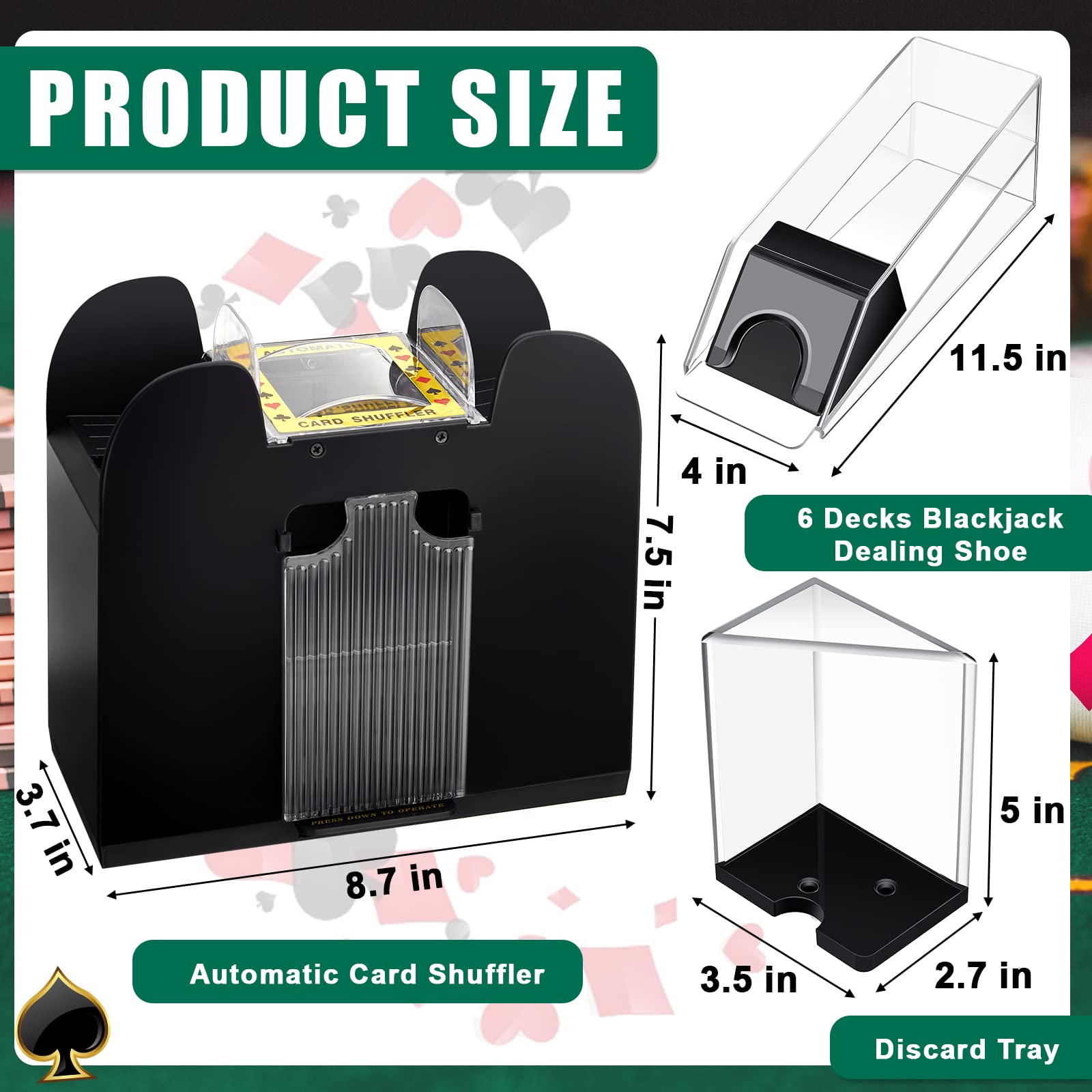 Aoriher 6-deck shuffler speeds rounds with reliable shuffling.