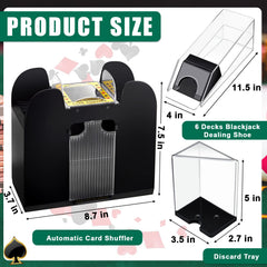 Aoriher 6-deck shuffler speeds rounds with reliable shuffling.