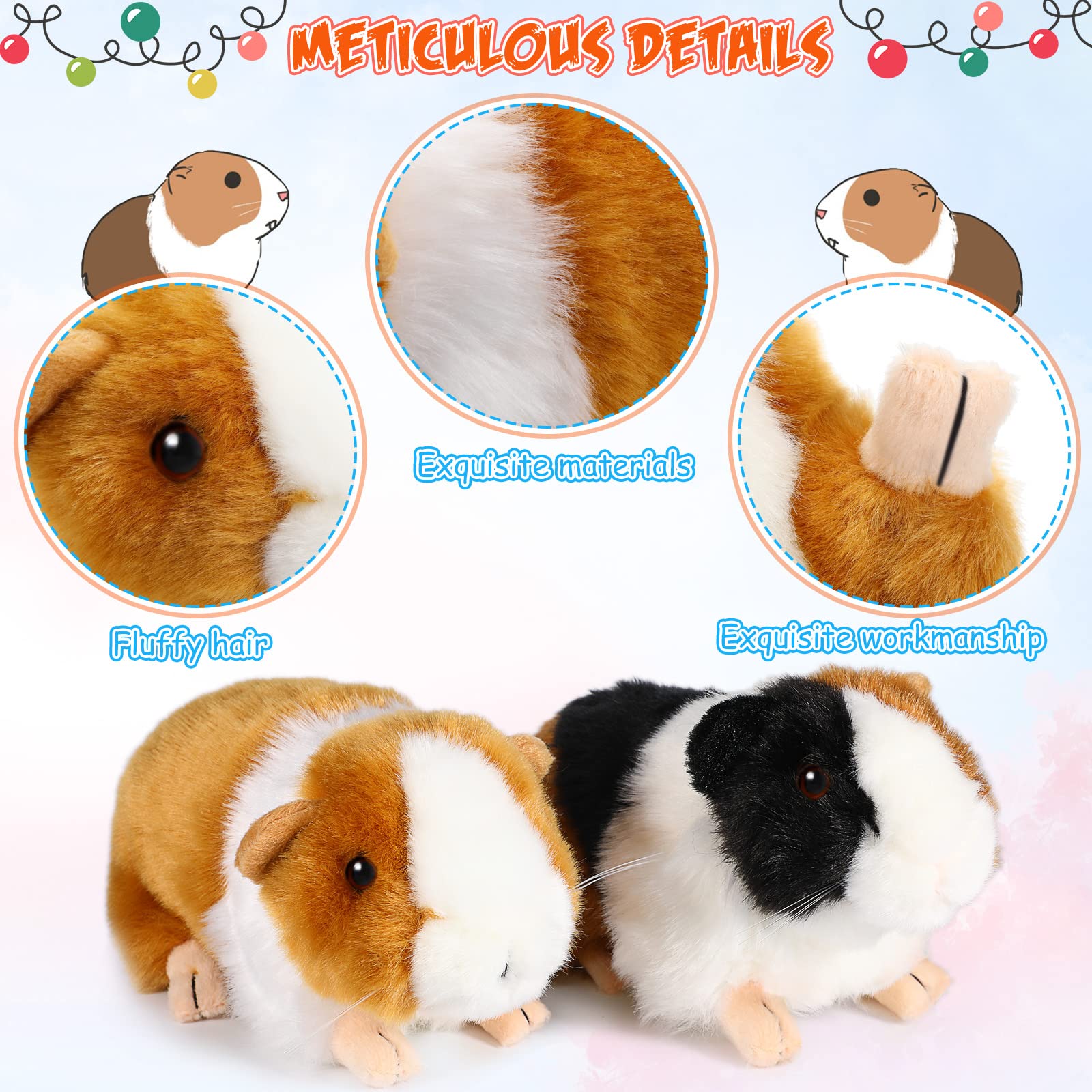 Aoriher 8 inch guinea pig plush showing compact portable size.