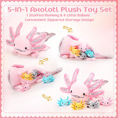 Aoriher axolotl baby plush six inch in four colors for portable hugs and imaginative play.