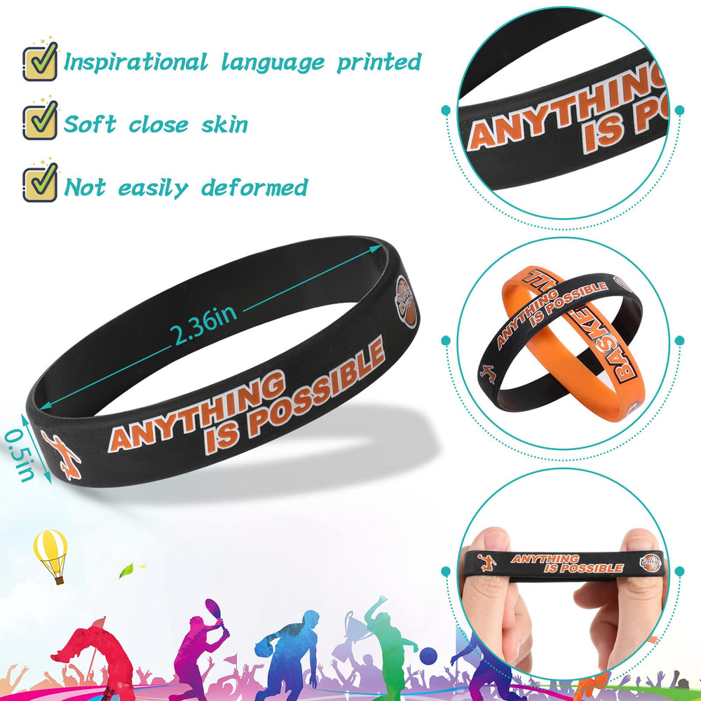 Aoriher basketball silicone bracelets in white for stylish game day wear