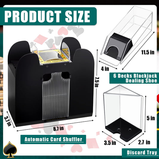 Aoriher blackjack shoe holding six-deck capacity on a clean, clear surface.