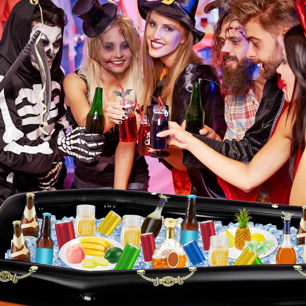 Aoriher coffin cooler doubles as a party decoration for events and birthdays.