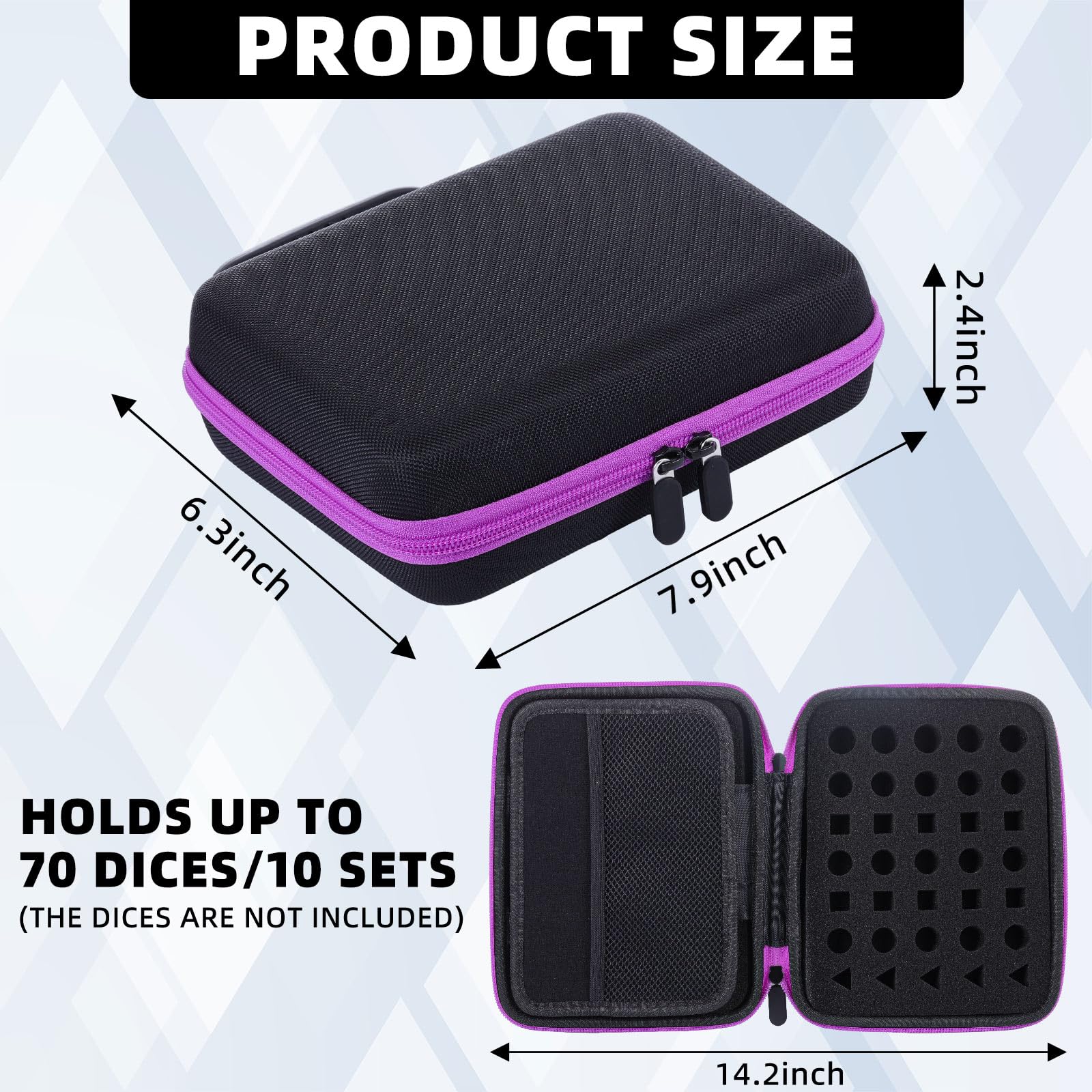 Aoriher dice case interior cushions protect dice during travel and play