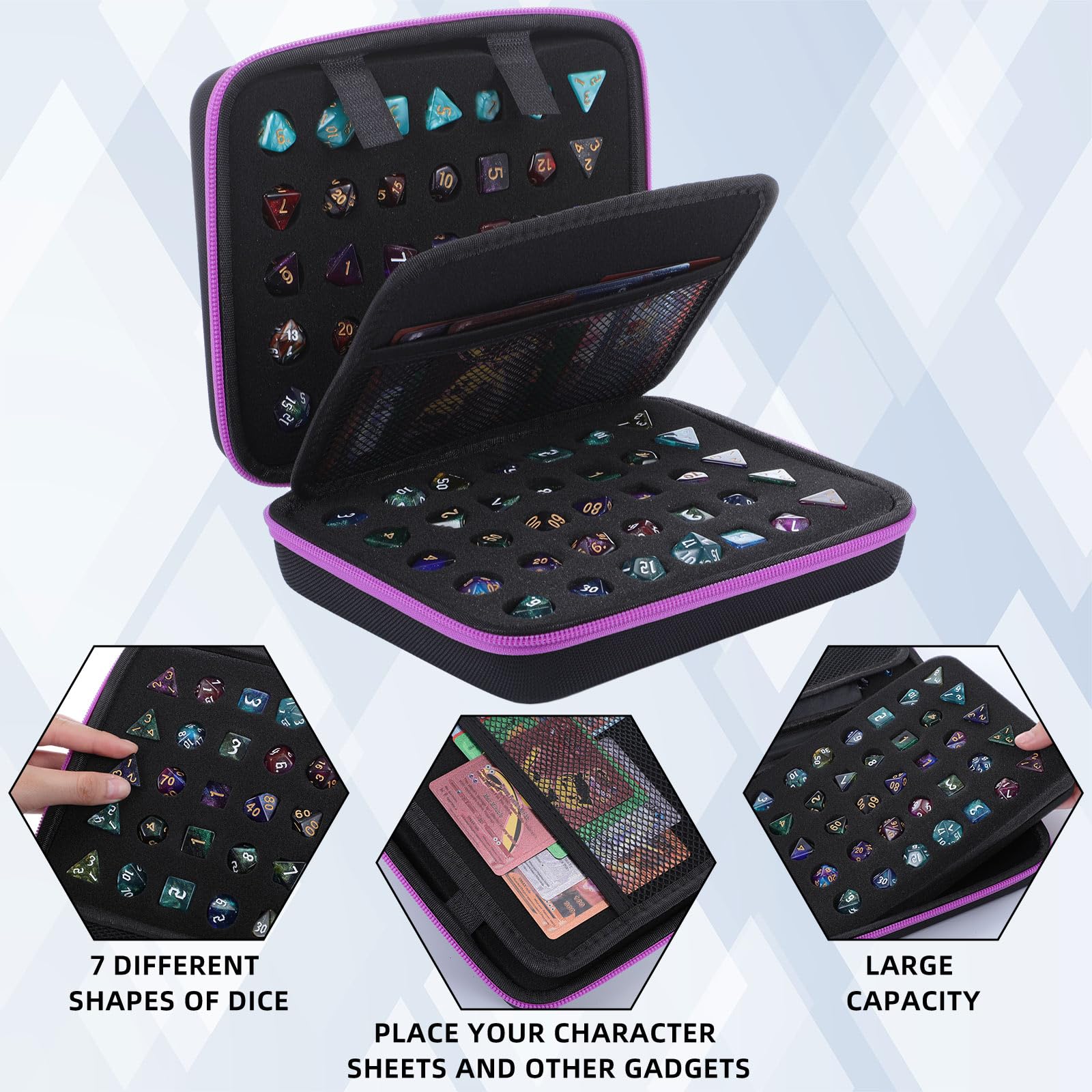 Aoriher dice case travel-ready design suits home, club, or convention sessions