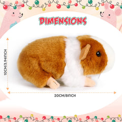 Close up of soft fur texture on Aoriher guinea pig plush for tactile play.