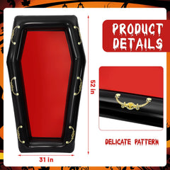 Aoriher Halloween coffin cooler with black and gold design enhances decor.