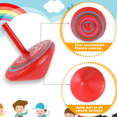 Aoriher party-favor wooden spinning top bright colors adds fun to celebrations.