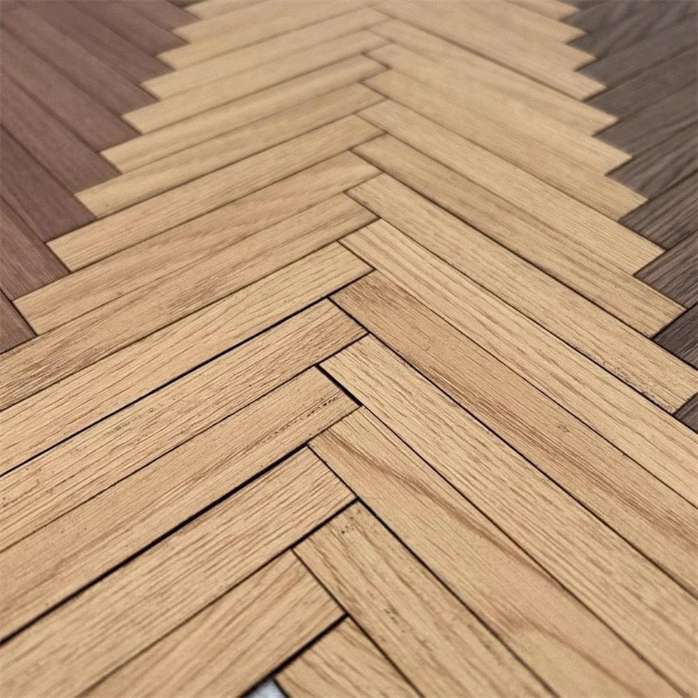 Aorvoras dollhouse room layout using walnut flooring for realism.