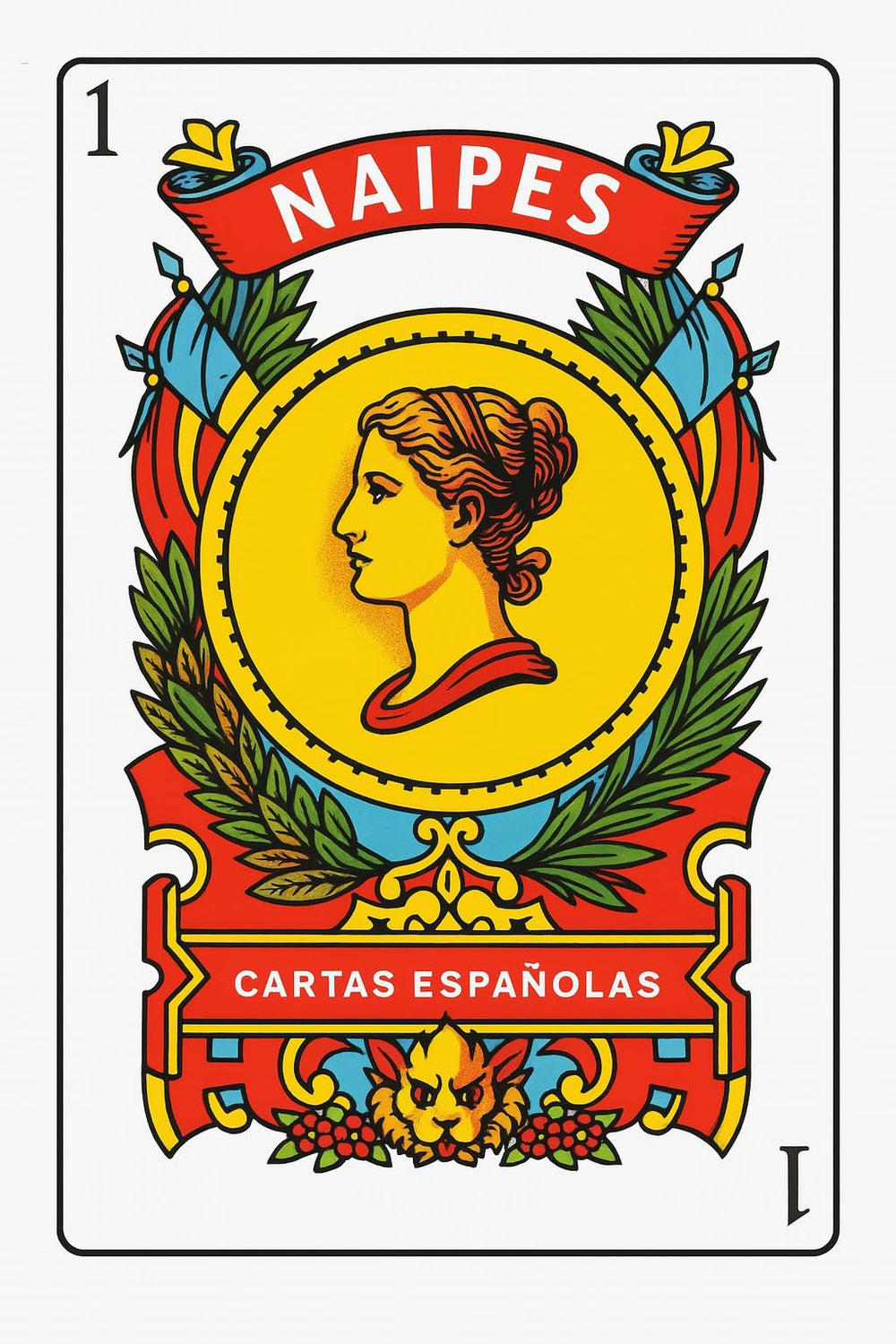 AosBet Barajas Espanolas card face detail aids quick recognition.