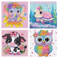 AOSGEDY cartoon diamond art kit contents with diamonds and tools