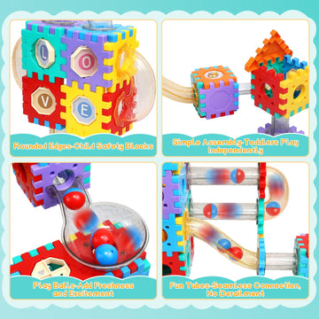 AOSITE marble run marbles add tactile excitement for measurement and timing play.