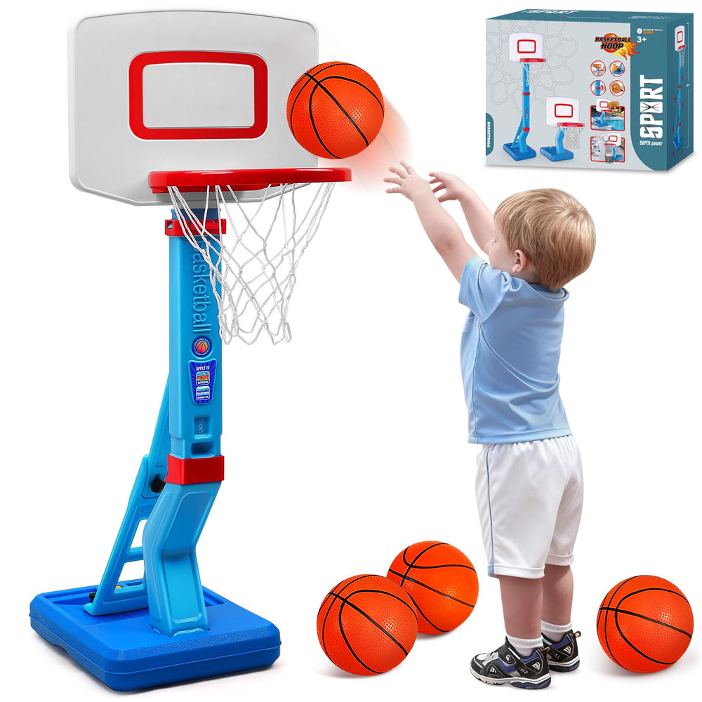 AOSPHYS toddler basketball hoop with base and backboard for safe home play