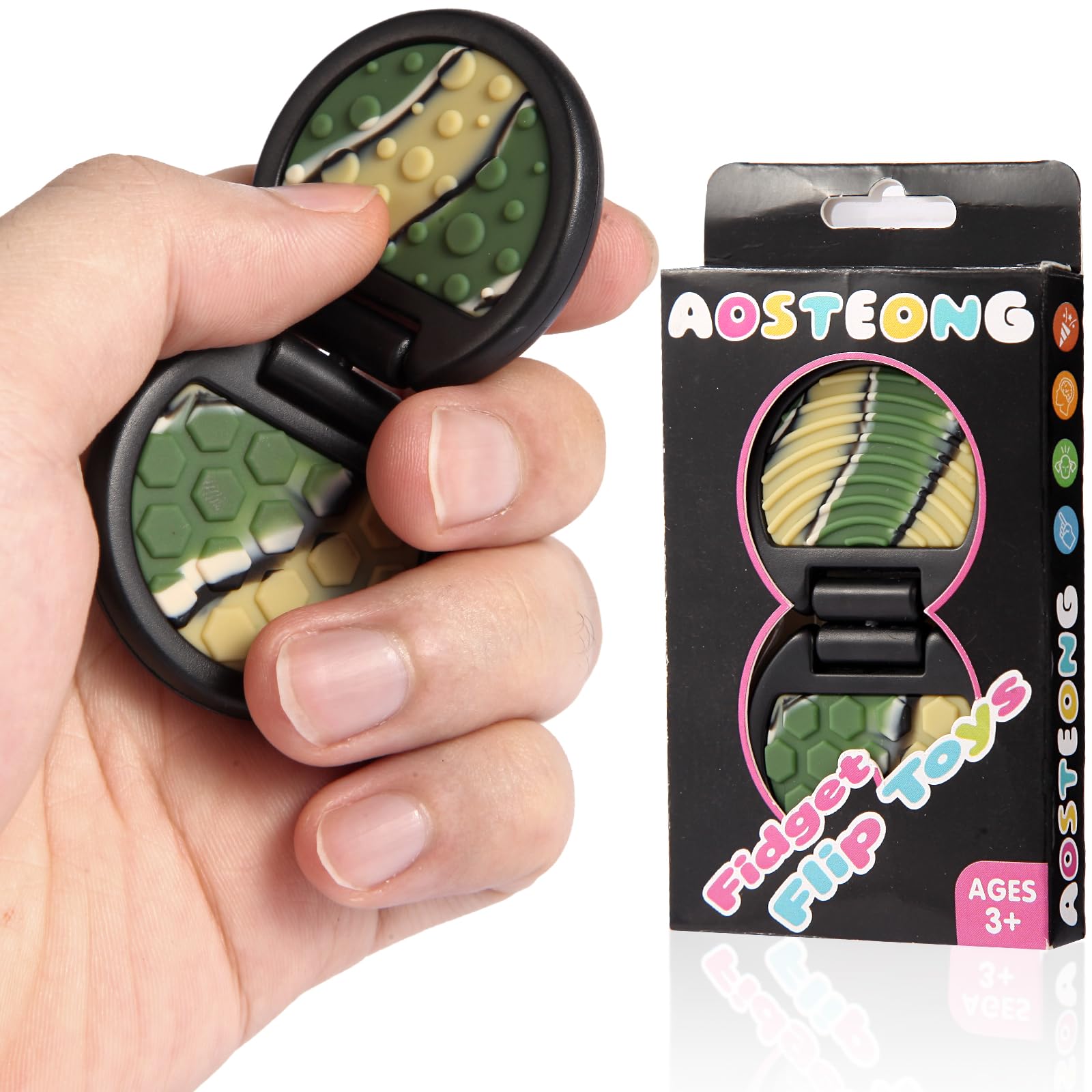 AOSTEONG fidget slider camo front view shows portable stress relief for any setting
