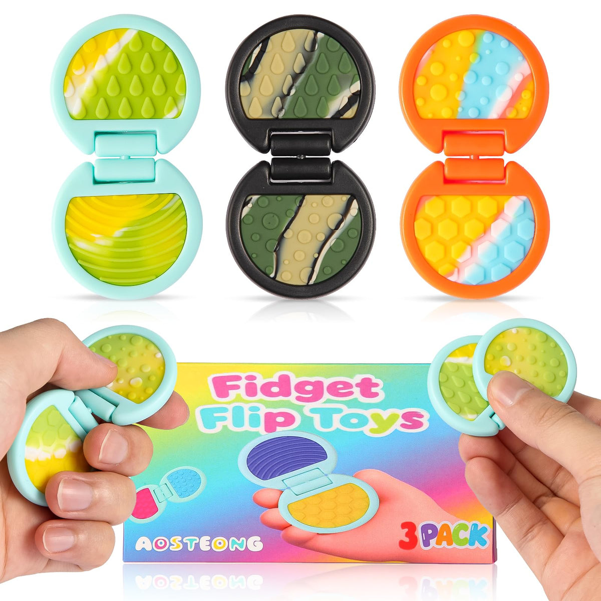 AOSTEONG fidget slider camouflage front view shows textured bumps for focus and calm