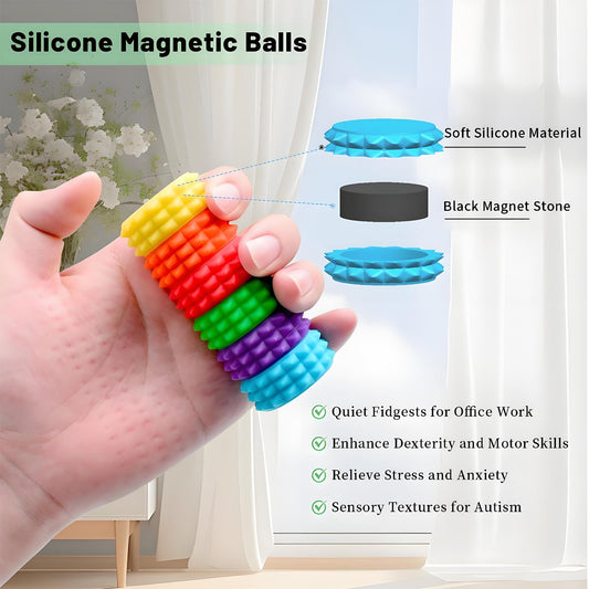 Aosteong stress balls showing magnetic connections for quick shaping and play.