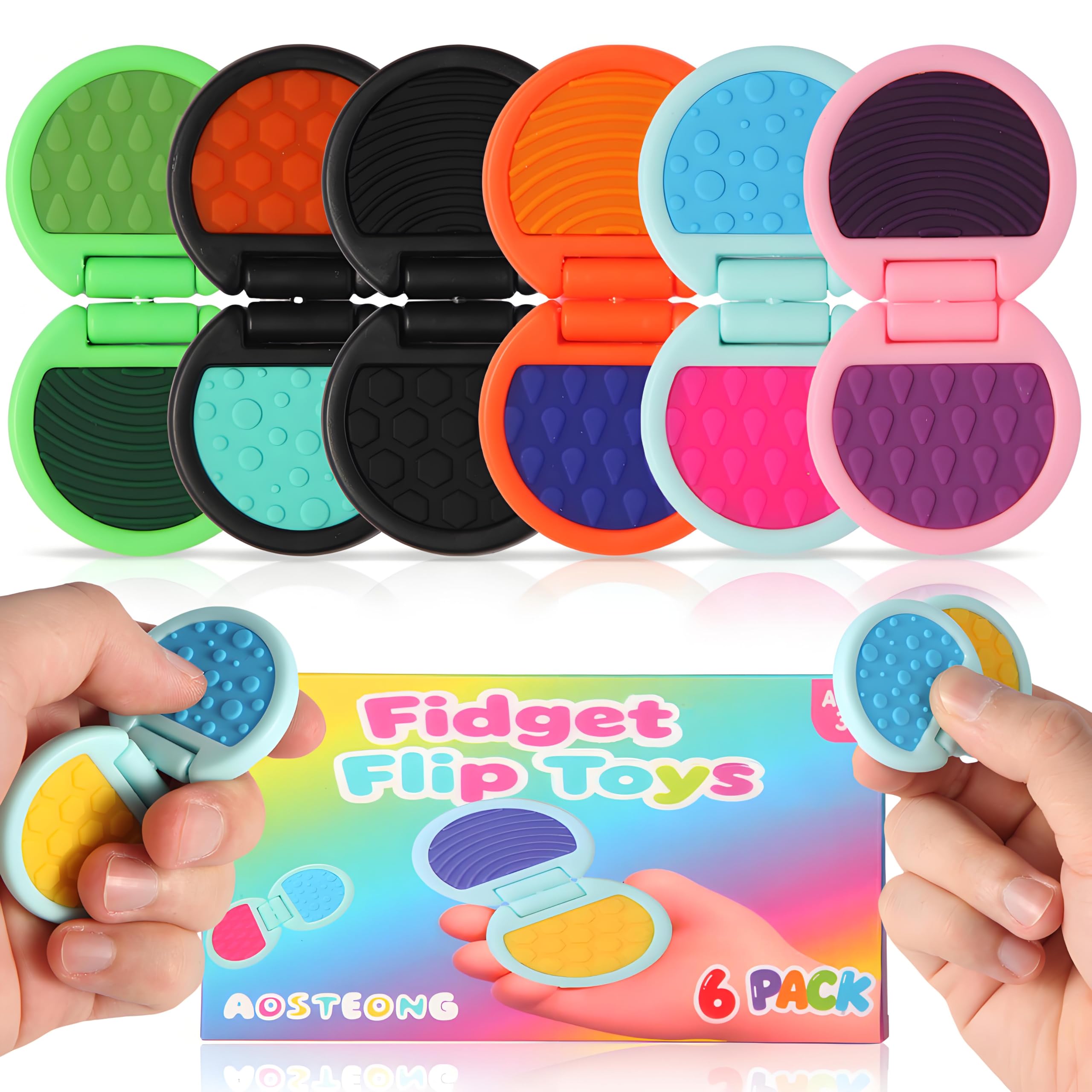 AOSTEONG fidget slider with two sliders flips for focused play and stress relief.