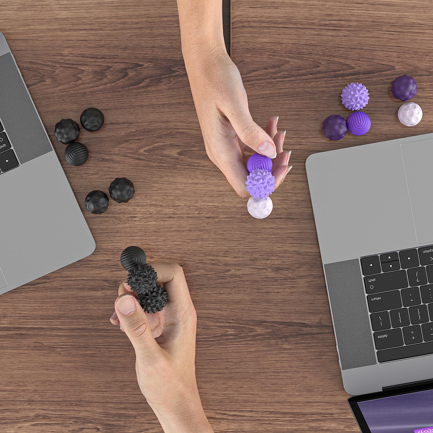 AotBlcer stylish daydesk magnetic balls shown on a clean workspace.