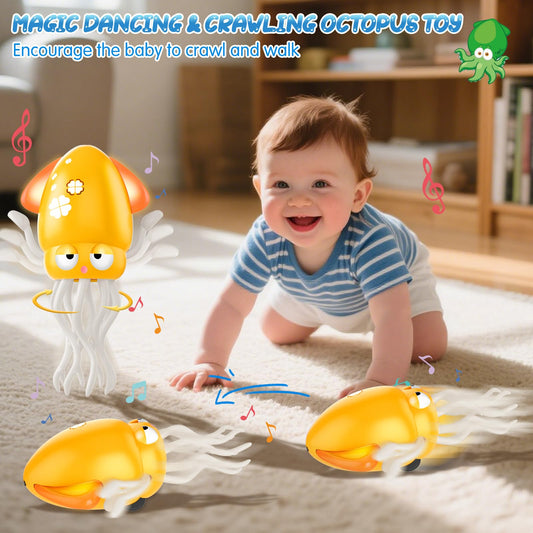 AOTIBO electric crawling octopus moving across the floor during play