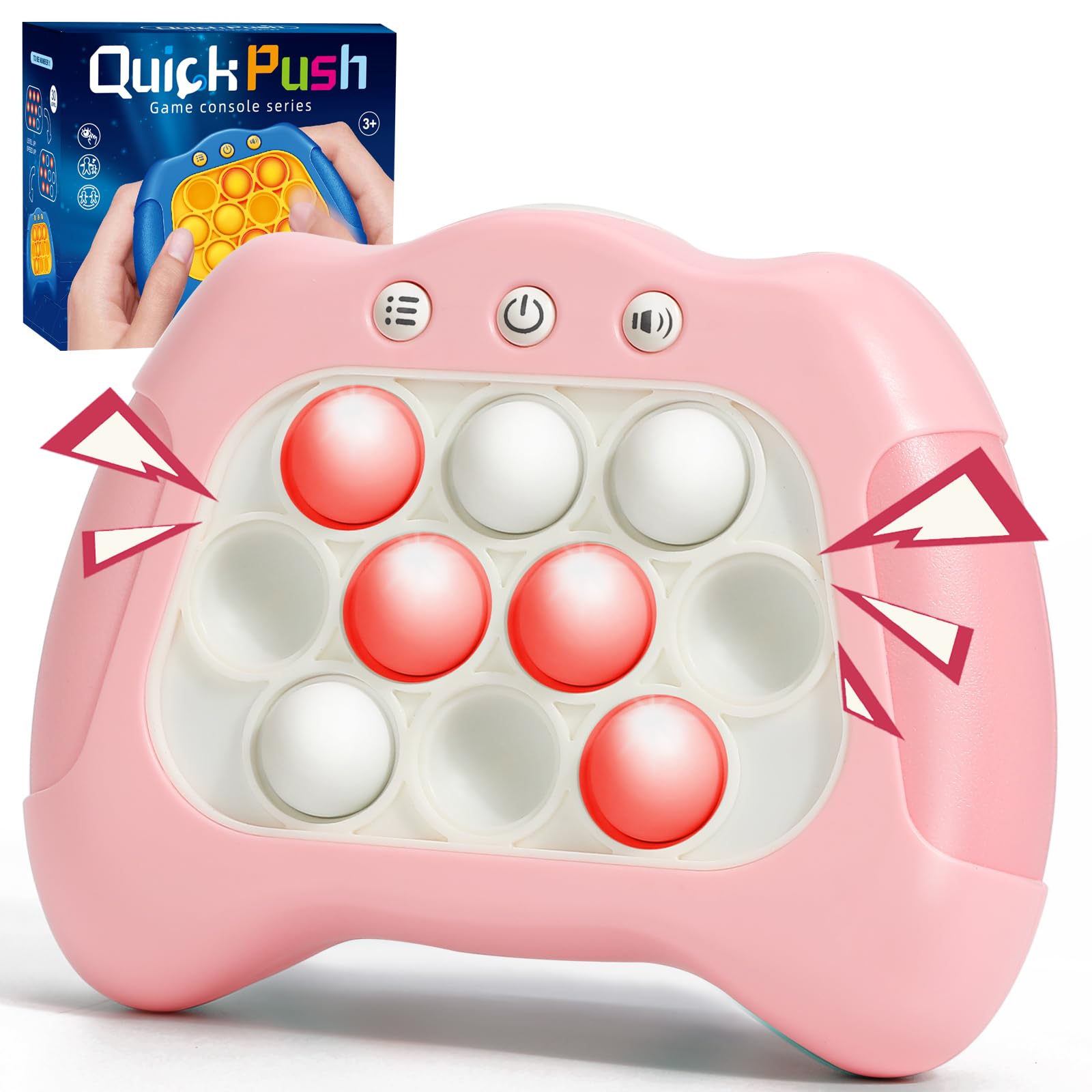 AOTIBO Fast Push Machine front view, compact handheld sensory toy for focused play.