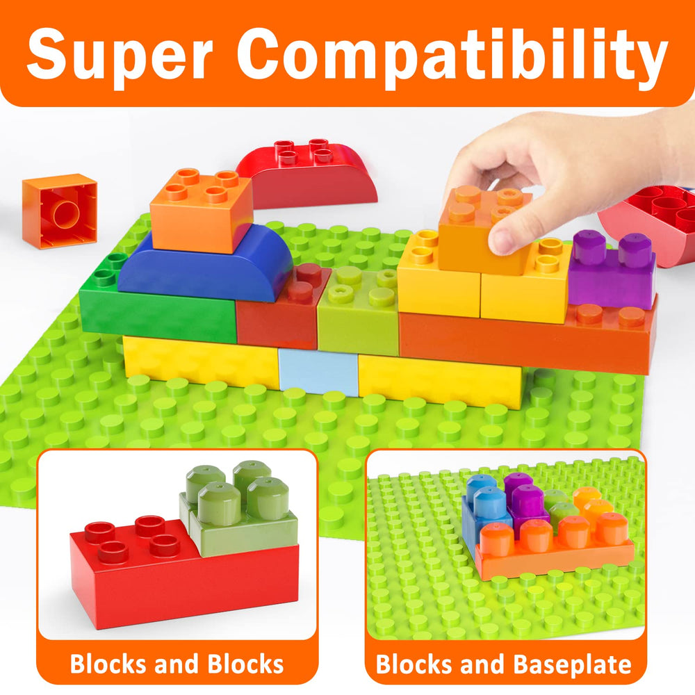 Aotipol rectangle bricks 2x4 in bright colors for stacking and problem solving.