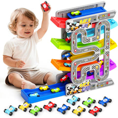 Aotipol double-track ramps for synchronized racing in bright colors