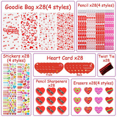 AouEtnay erasers highlight valentines exchanges with practical learning tools.
