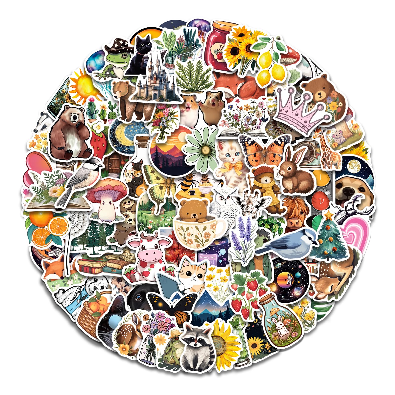 AOWDIAO stickers featuring animal designs for notebooks and planners.