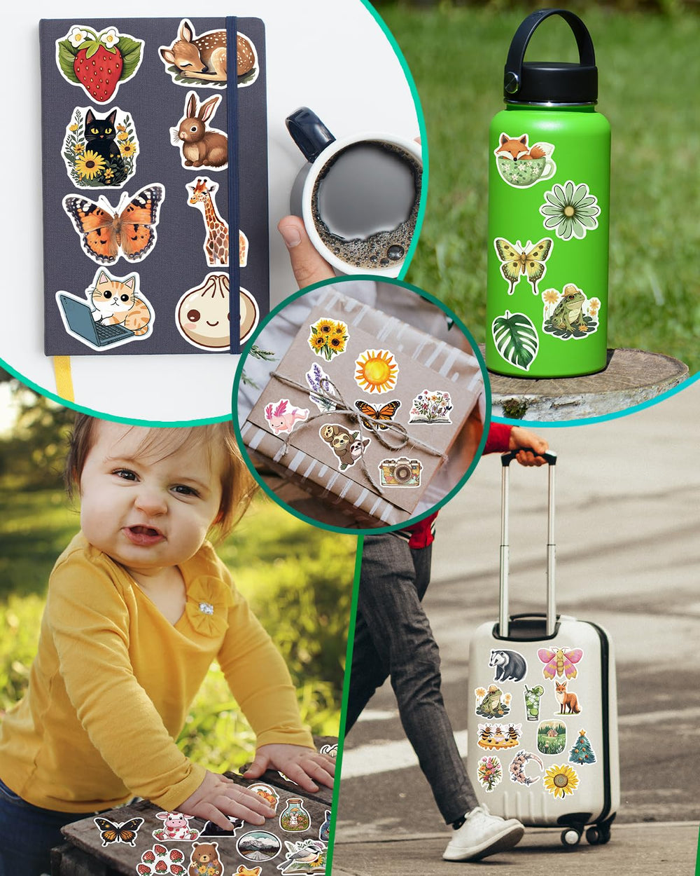 AOWDIAO landscape stickers bring scenic touches to scrapbooks and gifts.