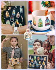 AOWDIAO waterproof colorfast stickers stay vibrant on bottles, laptops, and desktops.