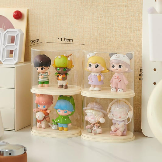 AOWIS stackable display box optimizing vertical storage and stability