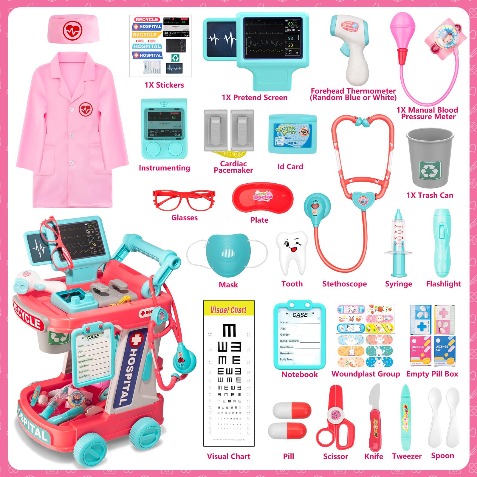 Aowjoy Doctor Costume Glasses complete a believable dress-up experience.